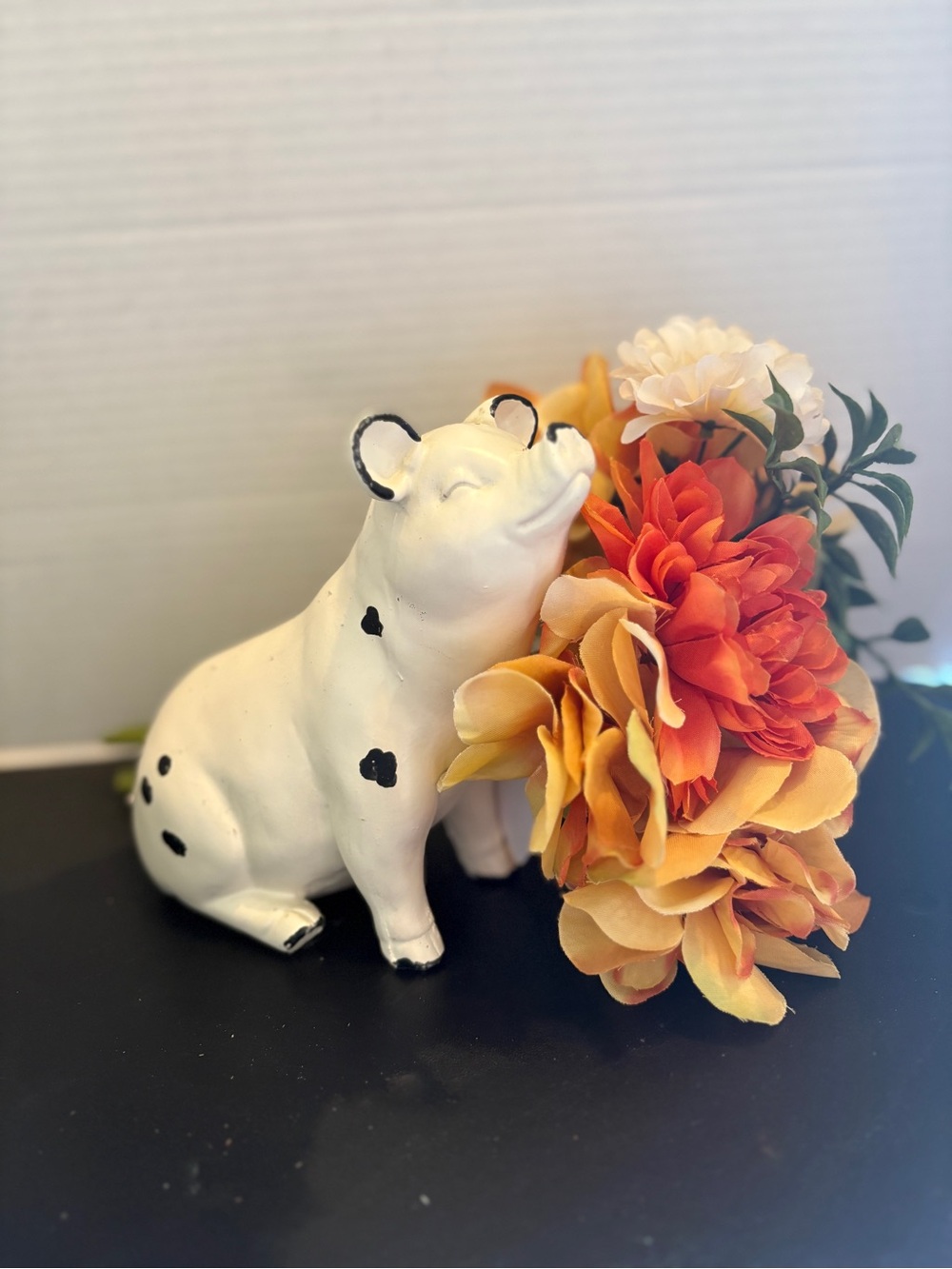 White  Sitting Pig Figurine  - Unbranded